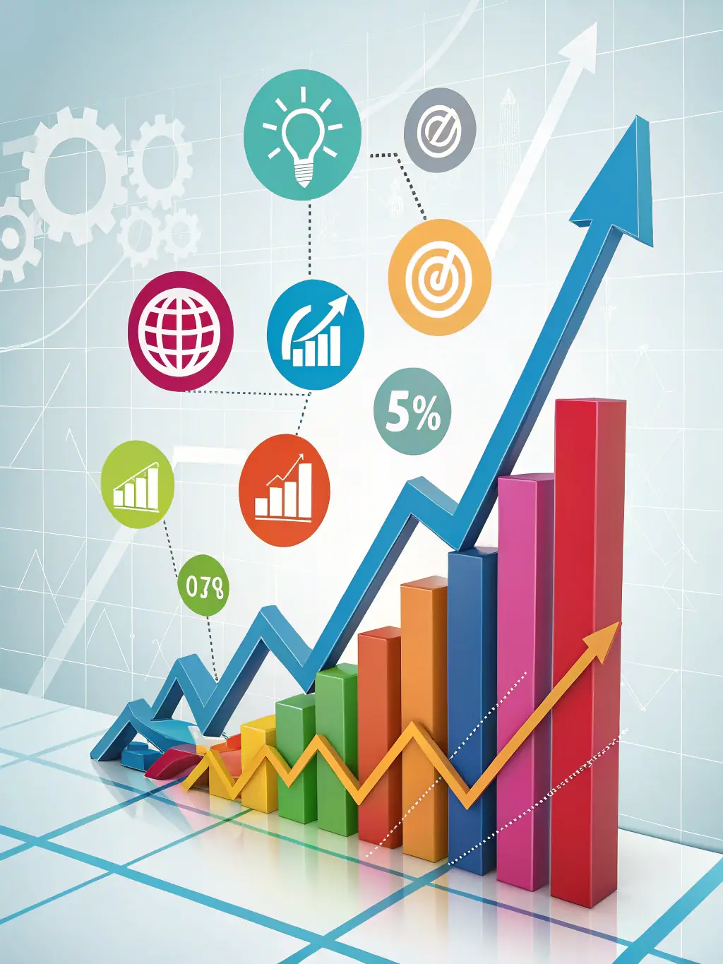 A dynamic graph illustrating the positive trend of a performance marketing campaign managed by 23Ads, highlighting increased conversions and ROI.