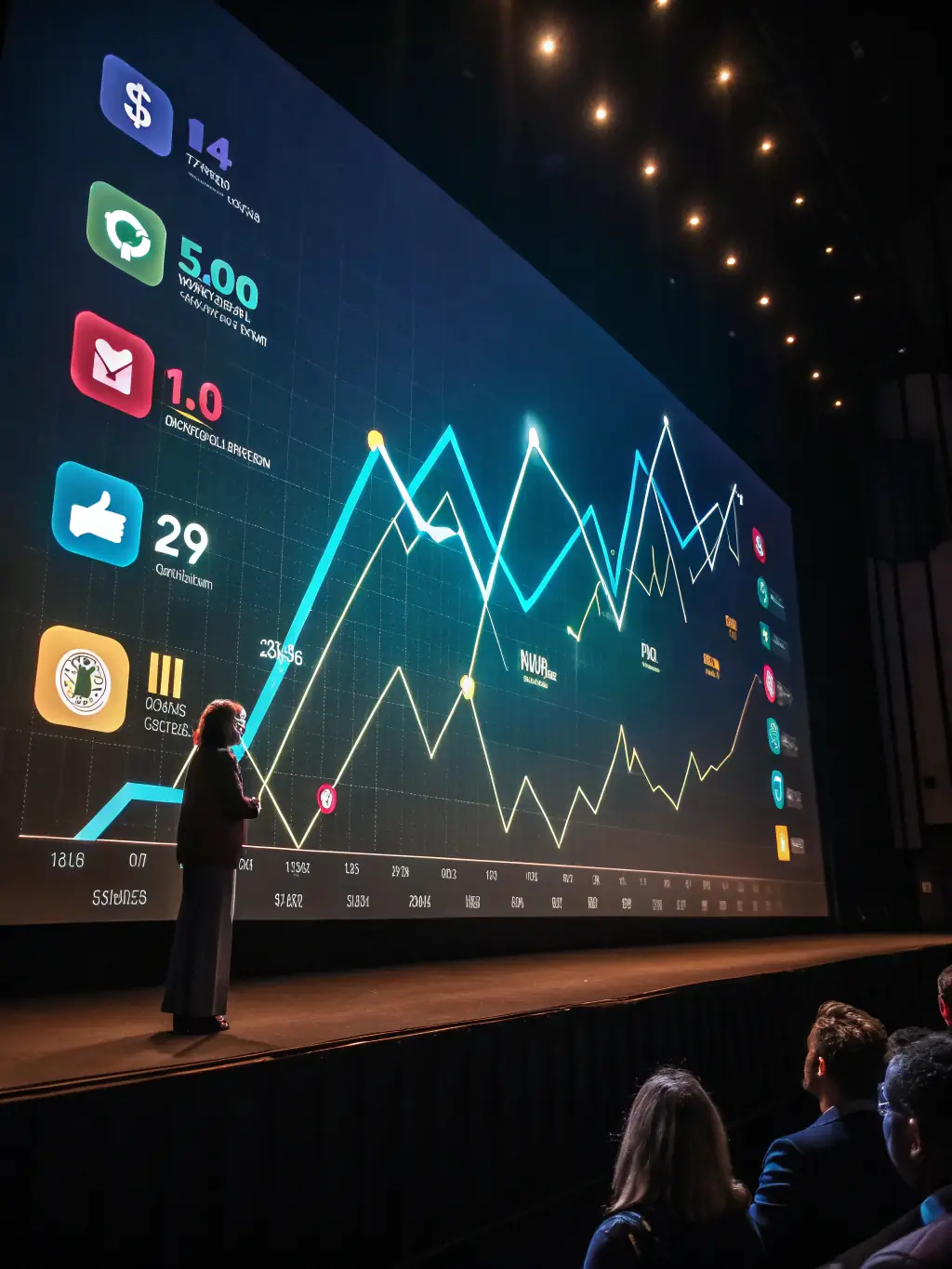 An image representing performance marketing, such as a graph showing increasing ROI or a diverse set of ad placements across different platforms, illustrating the breadth of performance marketing strategies employed by 23Ads.