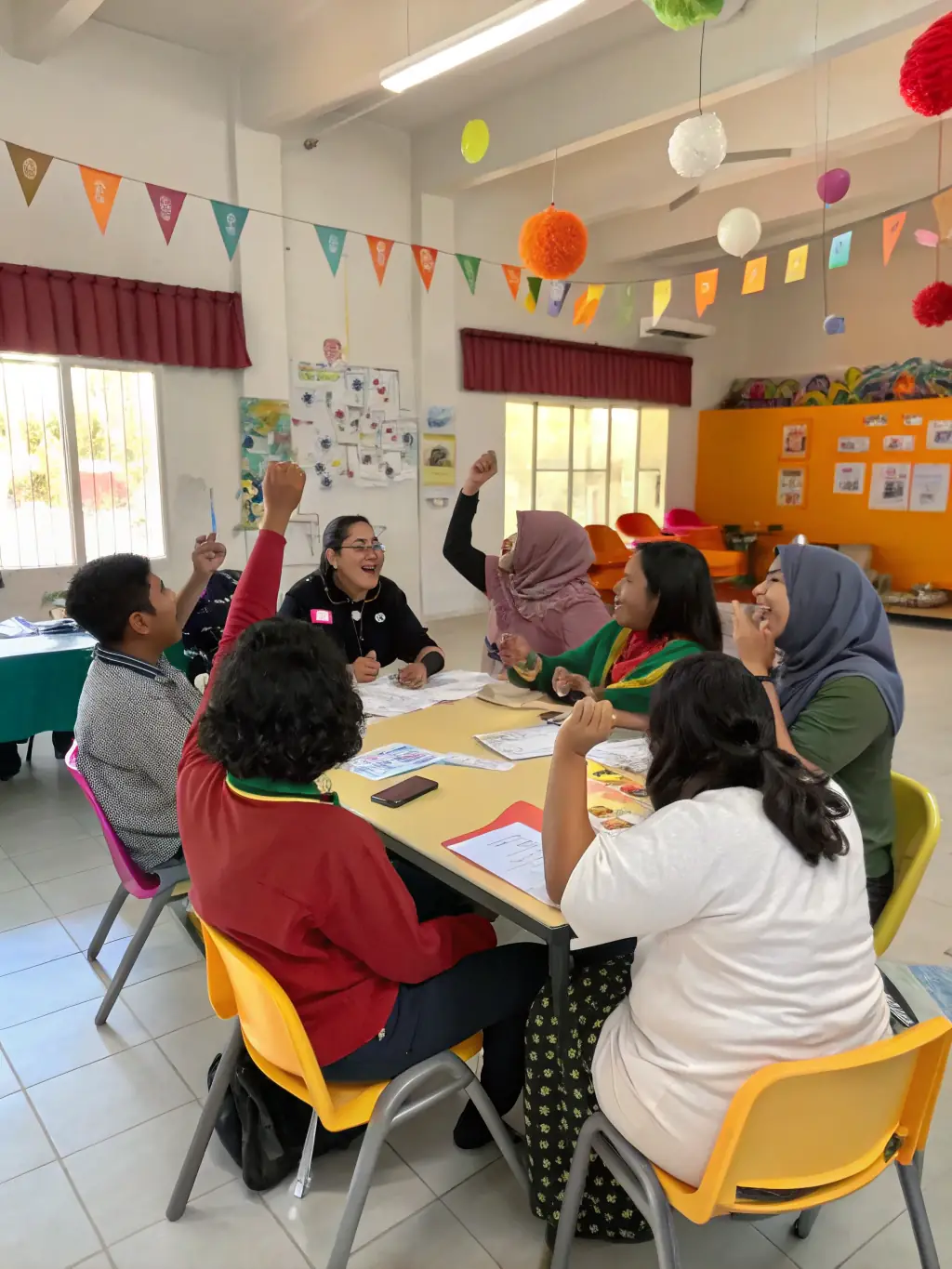 A visually striking image of a brainstorming session with diverse team members generating creative ideas, representing the creative strategy aspect of 23Ads' expertise.